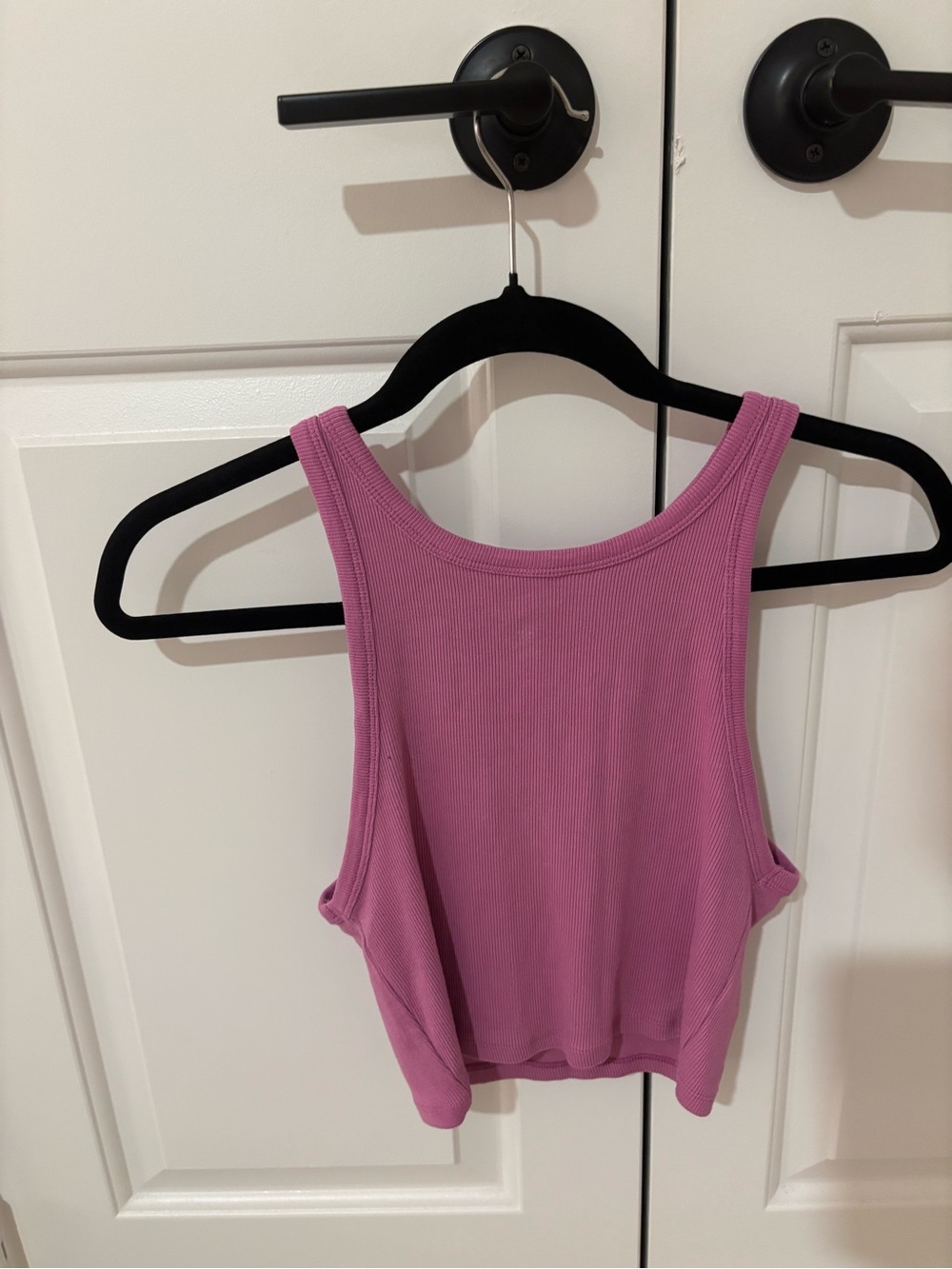 Zara Mauve Ribbed Tank Crop Top